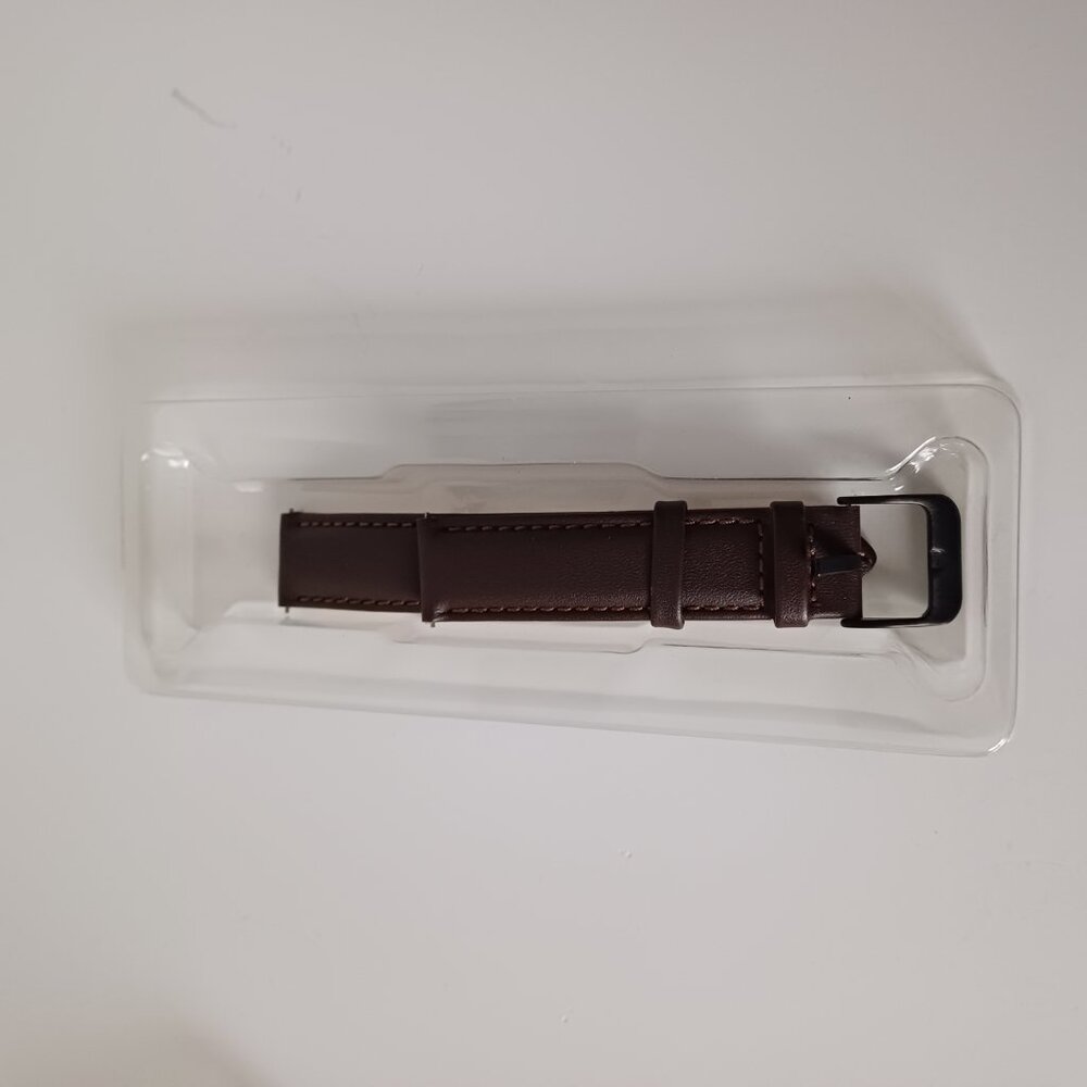 Coffee Brown Watch Band for Smart Watches with Quick Release Button Width 18 mm - Picture 3 of 7
